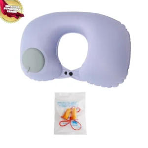 U-Shape Neck Pillow (Inflatable) For Travel with Soft Milk Silk
